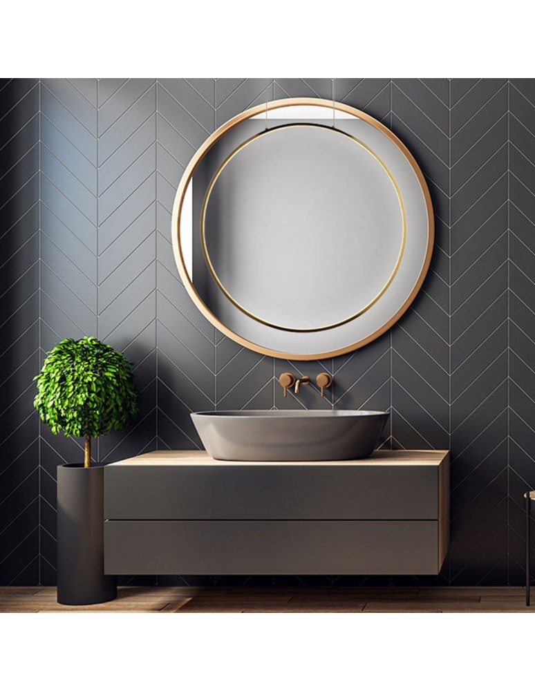 Light Prestige Mirror wisząca mała złota 1xLED IP44 złoty LP-999/1P S GD