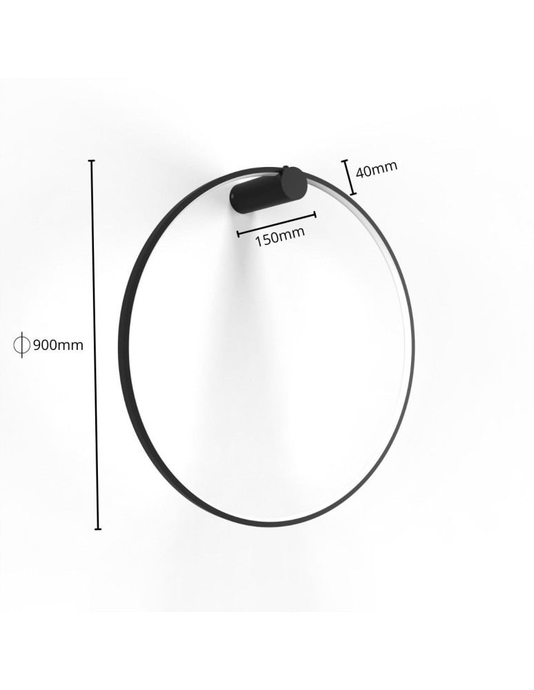 Light Prestige Mirror kinkiet duży czarny LP-999/1W L BK 1xLED IP44 czarny Light Prestige Mirror kinkiet duży czarny LP-999/1W L BK 1xLED IP44 czarny