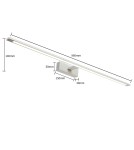 Kinkiety łazienkowe - Light Prestige Isla kinkiet chrom XXL z IP44 4000K LED chrom GS-LWB-32W CH - produkt 6