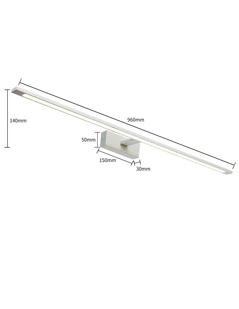 Light Prestige Isla kinkiet chrom XXL z IP44 4000K LED chrom GS-LWB-32W CH