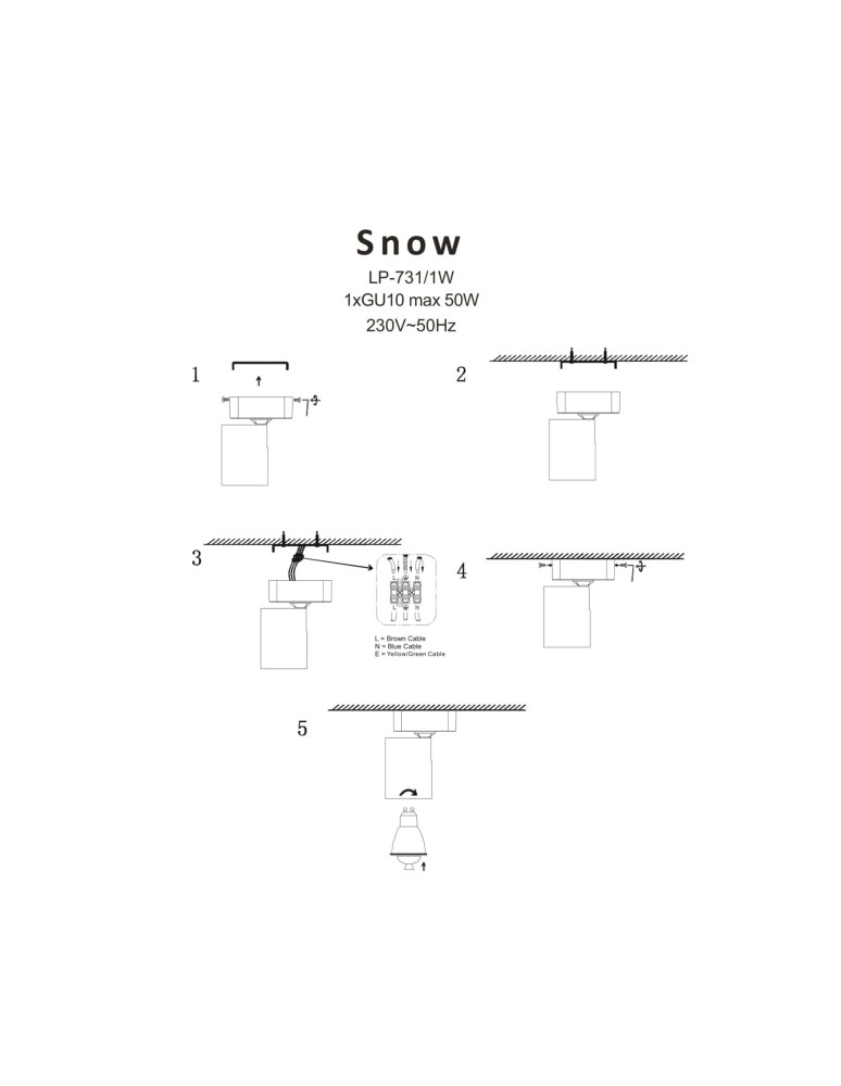 Light Prestige Snow 1 spot złoty LP-731/1W GD 1xGU10 czarny/złoty Light Prestige Snow 1 spot złoty LP-731/1W GD 1xGU10 czarny/złoty