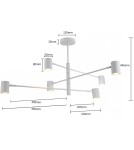 Lampy wiszące nowoczesne - Light Prestige Lampa wisząca Snow 6 biały LP-731/6P WH 6xGU10 - product 7