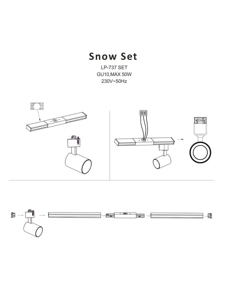 Light Prestige Snow SET 1F czarny GU10 czarny LP-737 BK SET