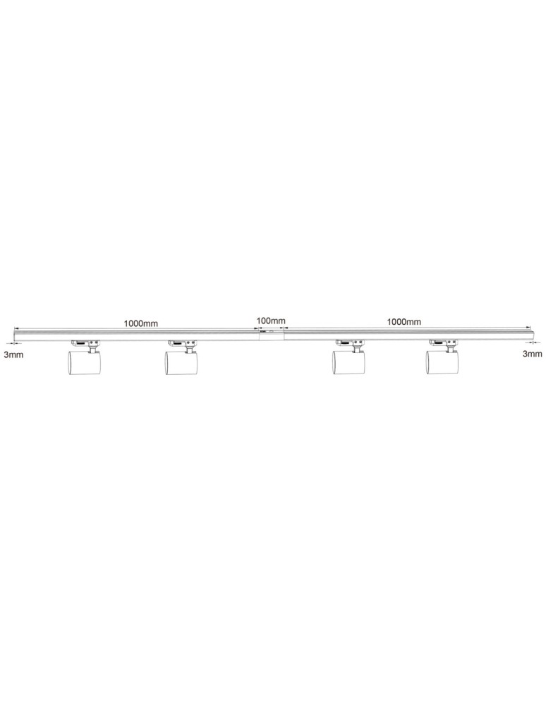Light Prestige Snow System 3F GU10 4x50W czarny LP-737 BK SET 3F