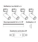 Gotowe zestawy szynoprzewodów - Light Prestige Ice System 3F GU10 4x50W czarny LP-732 4W BK SET - produkt 5