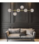 Lampy wiszące - Light Prestige Alisa lampa wisząca transparentne kulki LP-005/6P TR 6xE14 złoty / transparentny - produkt 6