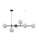Light Prestige Alisa lampa wisząca czarna białe kulki LP-005/6P BK/WH 6xE14 czarny / biały Light Prestige Alisa lampa wisząca czarna białe kulki LP-005/6P BK/WH 6xE14 czarny / biały