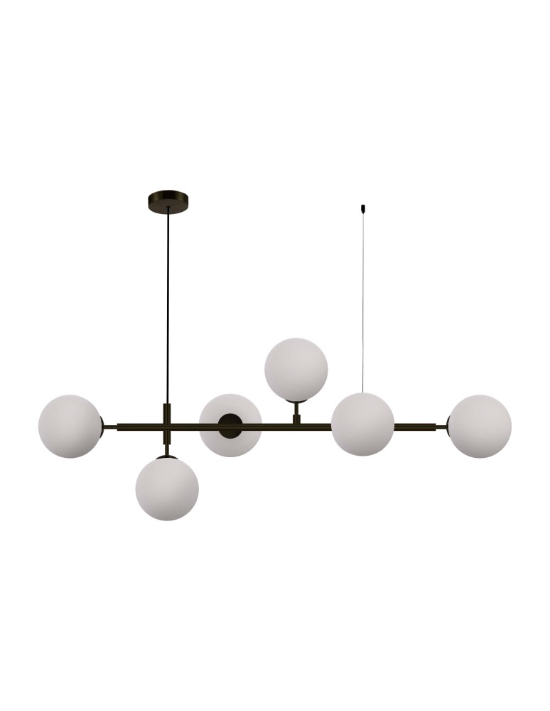Light Prestige Alisa lampa wisząca czarna białe kulki LP-005/6P BK/WH 6xE14 czarny / biały Light Prestige Alisa lampa wisząca czarna białe kulki LP-005/6P BK/WH 6xE14 czarny / biały