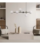 Light Prestige Alisa lampa wisząca czarna białe kulki LP-005/6P BK/WH 6xE14 czarny / biały Light Prestige Alisa lampa wisząca czarna białe kulki LP-005/6P BK/WH 6xE14 czarny / biały