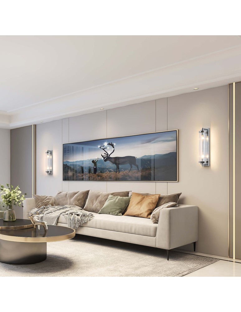 Light Prestige Lorenzo Kinkiet E14 2x40W transparentny/srebrny LP-2960/1W CH