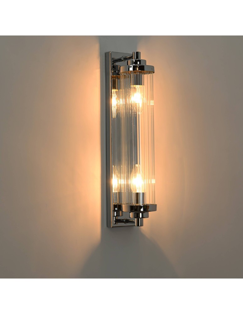 Light Prestige Lorenzo Kinkiet E14 2x40W transparentny/srebrny LP-2960/1W CH