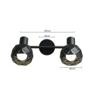 Lampy sufitowe reflektory - Light Prestige Reus 2 spot czarny E14 czarny LP-8069/2WS BK - produkt 5