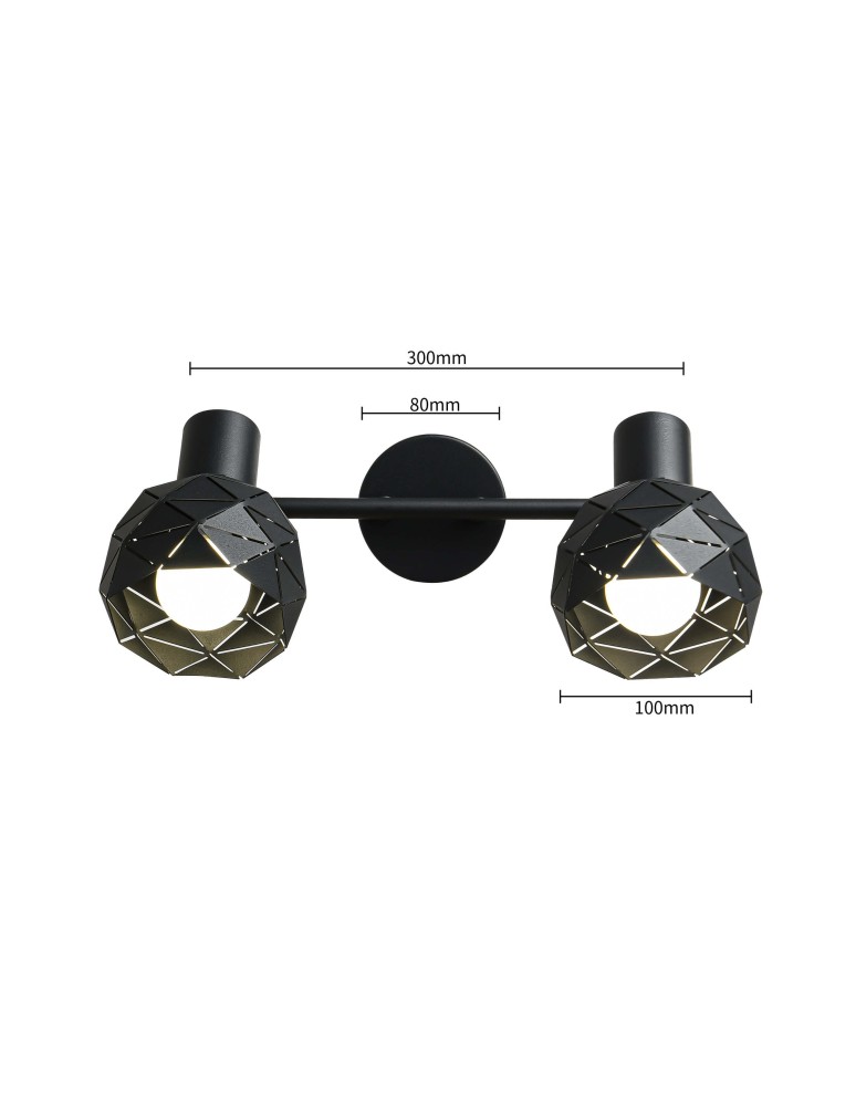 Light Prestige Reus 2 spot czarny E14 czarny LP-8069/2WS BK