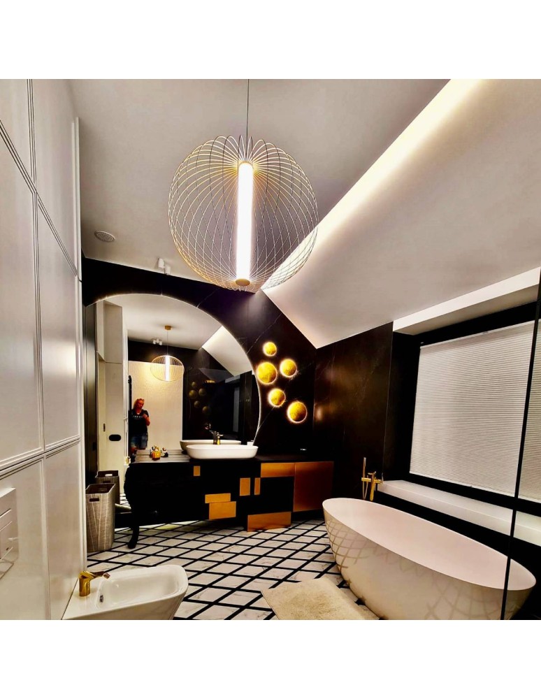 Light Prestige Treviso lampa wisząca duża złota 3000K LP-798/1P L3 GD 1xLED złoty Light Prestige Treviso lampa wisząca duża złota 3000K LP-798/1P L3 GD 1xLED złoty