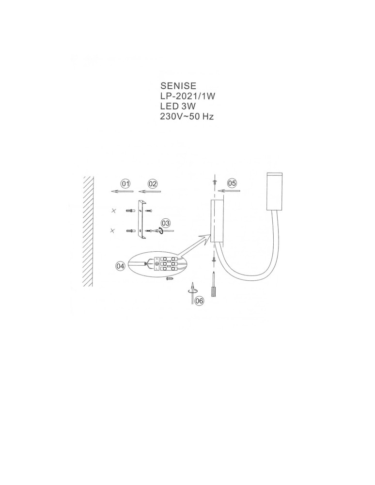 Light Prestige Senise kinkiet czarny LED czarny LP-2021/1W BK