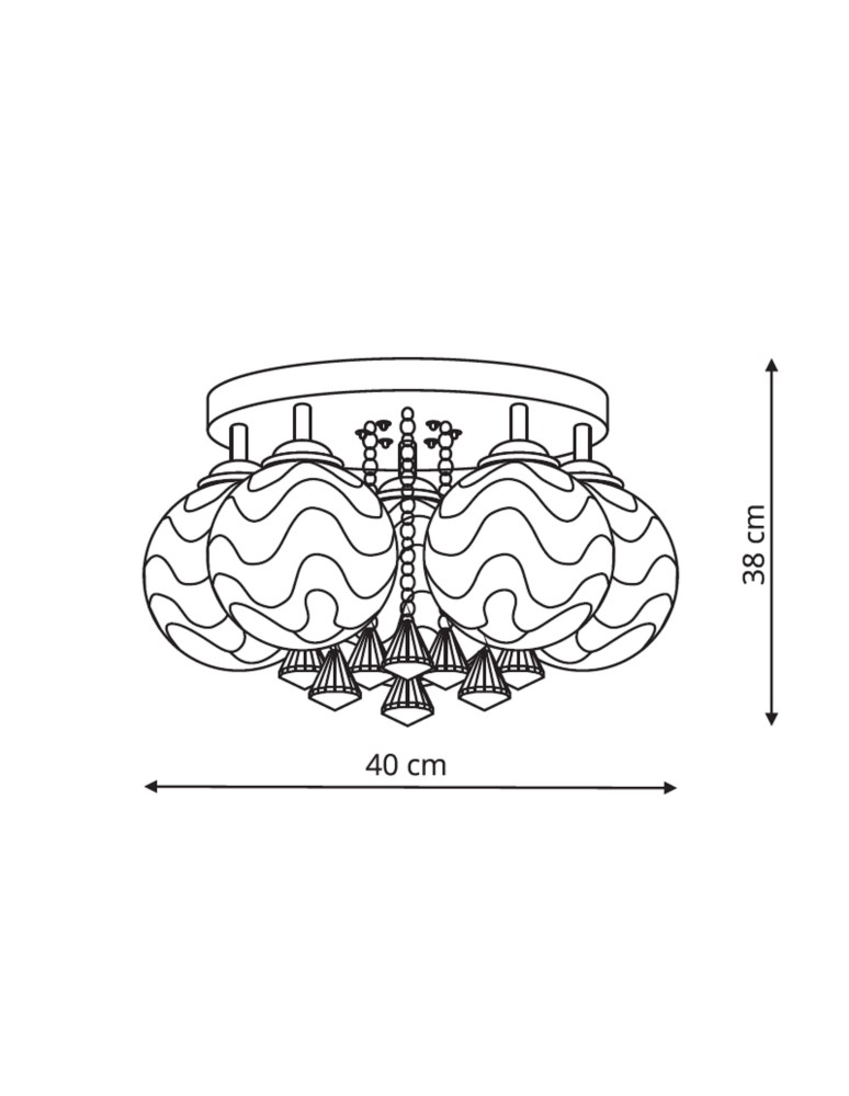 Light Prestige Sada 5 plafon E14 biały, srebrny LP-119/5C