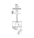 Lampy wiszące z abażurem - Light Prestige VIGO wisząca czarna E27 czarny, złoty LP-0412/1P BK - product 7