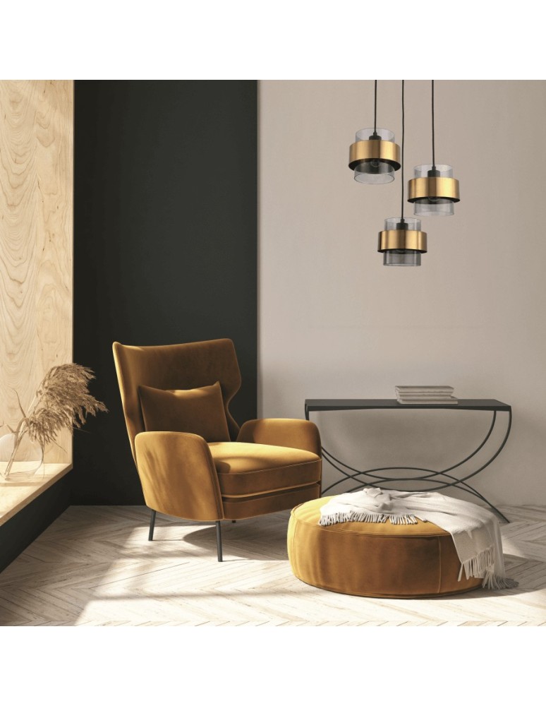 Light Prestige Miele Lampa wisząca E27 1x40W dymny/złoty LP-866/1P SM/GD