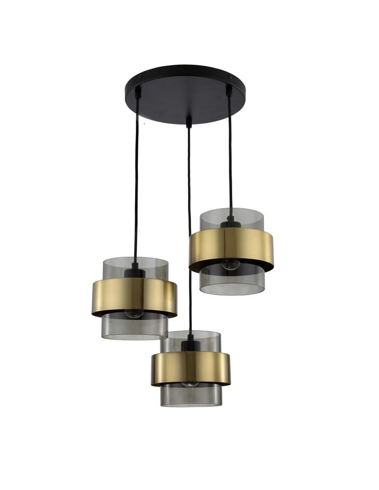 Light Prestige Miele Lampa wisząca E27 3x40W dymny/złoty LP-866/3P SM/GD