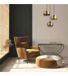 Lampy wiszące - Light Prestige Miele Lampa wisząca E27 3x40W dymny/złoty LP-866/3P SM/GD - produkt 4