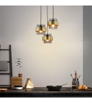 Lampy wiszące - Light Prestige Miele Lampa wisząca E27 3x40W dymny/złoty LP-866/3P SM/GD - produkt 7
