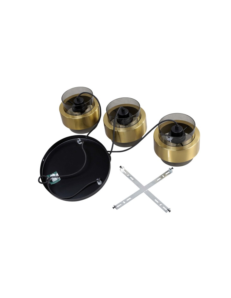 Light Prestige Miele Lampa wisząca E27 3x40W dymny/złoty LP-866/3P SM/GD