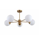 Lampy sufitowe - Light Prestige Roma Lampa wisząca E14 5x40W złoty/biały LP-1345/5P GD - product 2