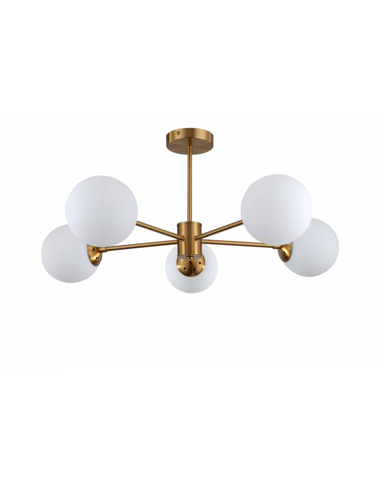 Lampy sufitowe - Light Prestige Roma Lampa wisząca E14 5x40W złoty/biały LP-1345/5P GD - product kolory-swiatla.pl 2