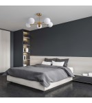 Lampy sufitowe - Light Prestige Roma Lampa wisząca E14 5x40W złoty/biały LP-1345/5P GD - product 3