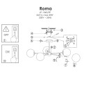 Lampy sufitowe - Light Prestige Roma Lampa wisząca E14 5x40W złoty/biały LP-1345/5P GD - product 5