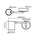 Kinkiety regulowane - Light Prestige Snow Kinkiet GU10 1x40W czarny LP-731/1WL BK - produkt 9