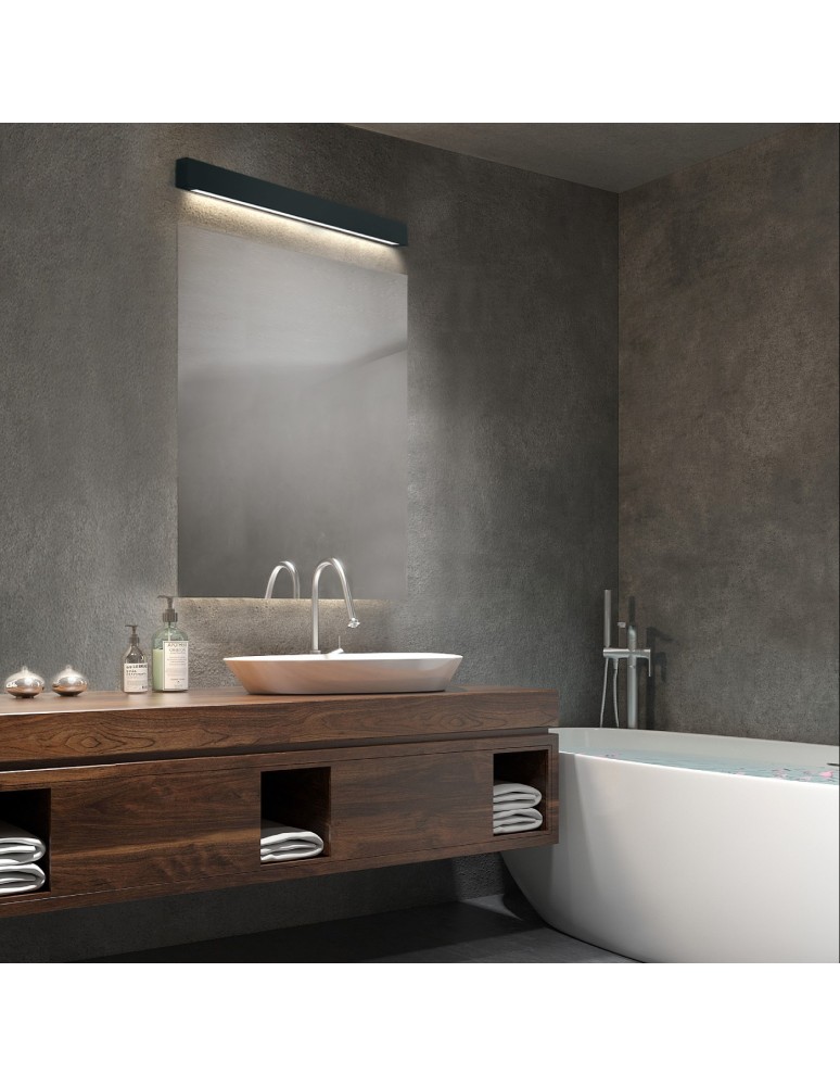Kinkiety łazienkowe - Light Prestige Ibros kinkiet czarny duży 12W 4000K IP44 LED czarny GS-LWA-12W BK - produkt kolory-swiatla.pl 5