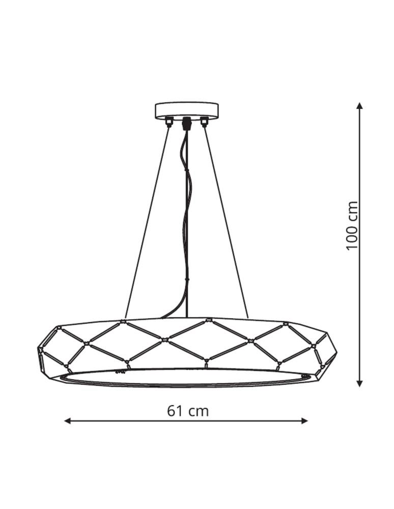 Light Prestige Reus wisząca LED 1xLED 36W Złoty LP-8069/1P LED GD