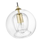 Lampy wiszące szklane - Light Prestige Arette Lampa wisząca E27 1x40W transparentny/złoty LP-133/1P - produkt 7