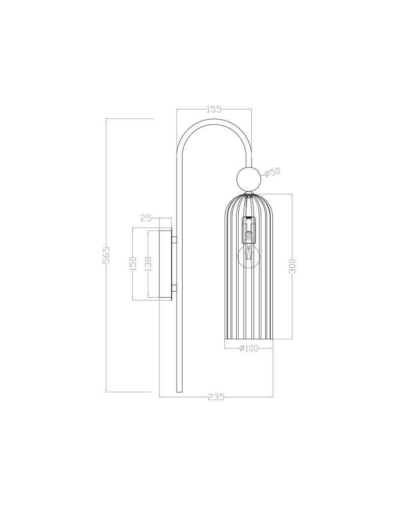 Light Prestige Piega Kinkiet E14 1x40W amber/złoty LP-939/1W amber