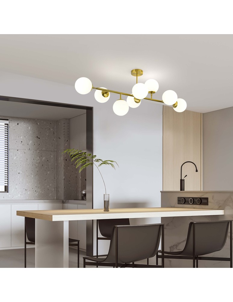 Light Prestige Dorado 8 lampa wisząca LP-002/8P 8xE14 złoty/biały Light Prestige Dorado 8 lampa wisząca LP-002/8P 8xE14 złoty/biały