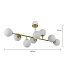 Light Prestige Dorado 8 lampa wisząca LP-002/8P 8xE14 złoty/biały Light Prestige Dorado 8 lampa wisząca LP-002/8P 8xE14 złoty/biały
