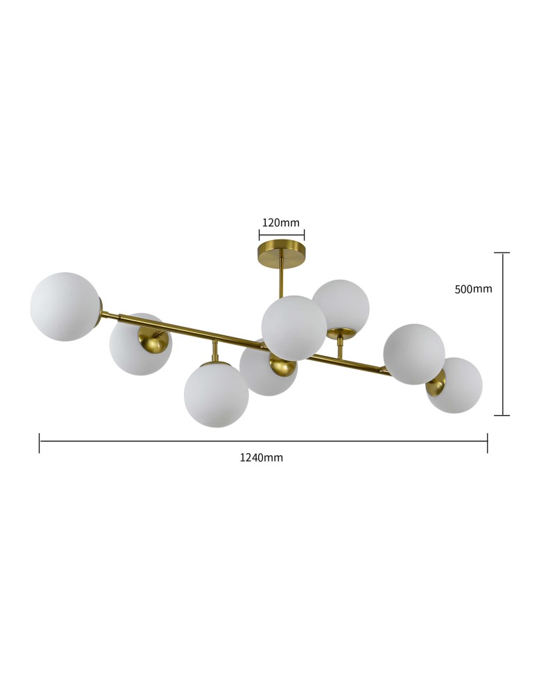 Light Prestige Dorado 8 lampa wisząca LP-002/8P 8xE14 złoty/biały Light Prestige Dorado 8 lampa wisząca LP-002/8P 8xE14 złoty/biały
