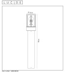 Lampy ogrodowe stojące - Lucide LORI Bollard E27 IP44 H80cm Czarny 14893/80/30 - produkt 5