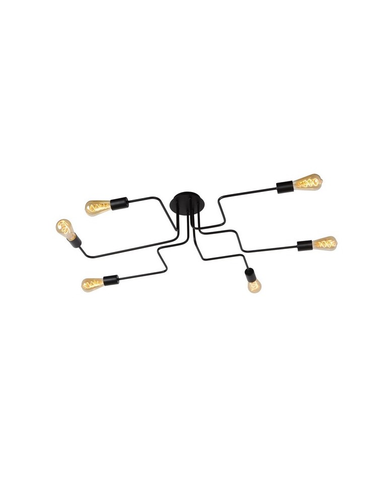 Lucide LESTER Plafon Light 6xE27 100/75/20cm Czarny 21112/06/30