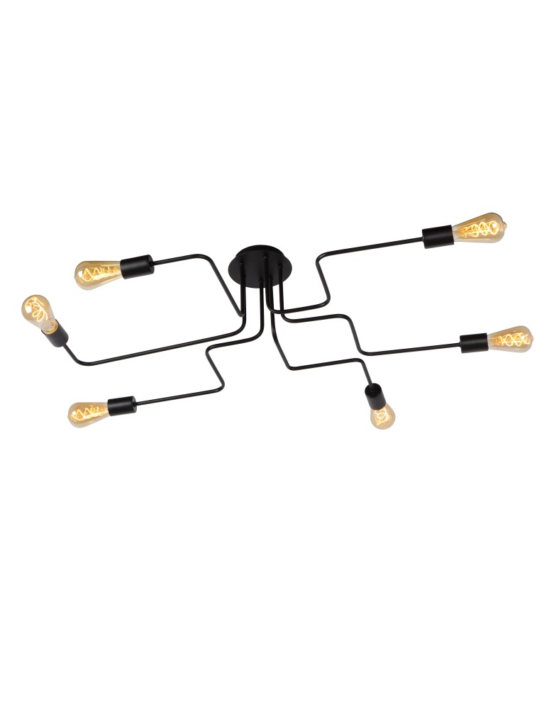 Lucide LESTER Plafon Light 6xE27 100/75/20cm Czarny 21112/06/30