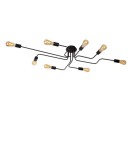 Lampy sufitowe loftowe - industrialne - Lucide LESTER Plafon Light 8xE27 150/80/20cm Czarny 21112/08/30 - produkt 1