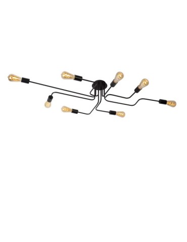 Lucide LESTER Plafon Light 8xE27 150/80/20cm Czarny 21112/08/30 - produkt 2