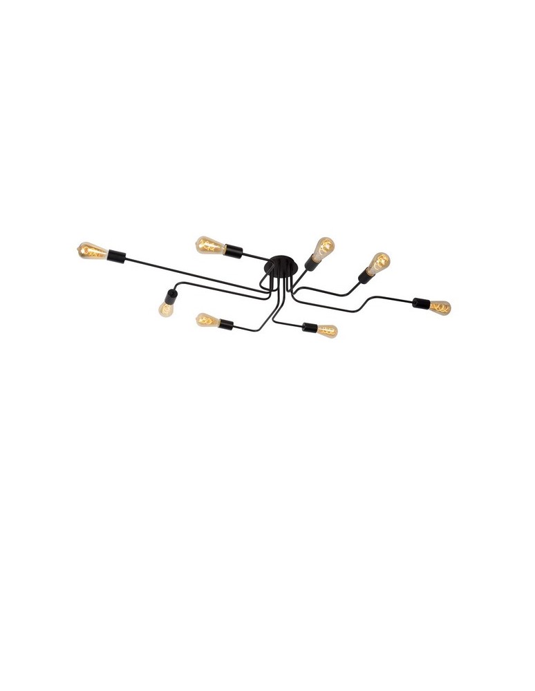 Lucide LESTER Plafon Light 8xE27 150/80/20cm Czarny 21112/08/30