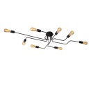 Lampy sufitowe loftowe - industrialne - Lucide LESTER Plafon Light 8xE27 150/80/20cm Czarny 21112/08/30 - produkt 2