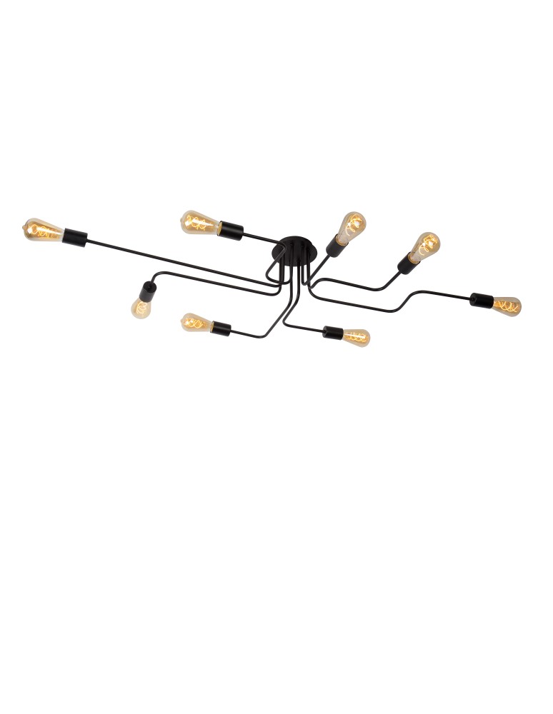 Lucide LESTER Plafon Light 8xE27 150/80/20cm Czarny 21112/08/30