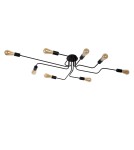 Lampy sufitowe loftowe - industrialne - Lucide LESTER Plafon Light 8xE27 150/80/20cm Czarny 21112/08/30 - produkt 3
