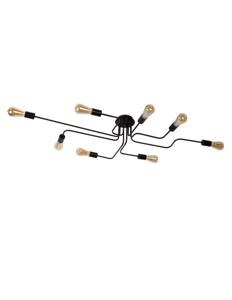 Lucide LESTER Plafon Light 8xE27 150/80/20cm Czarny 21112/08/30