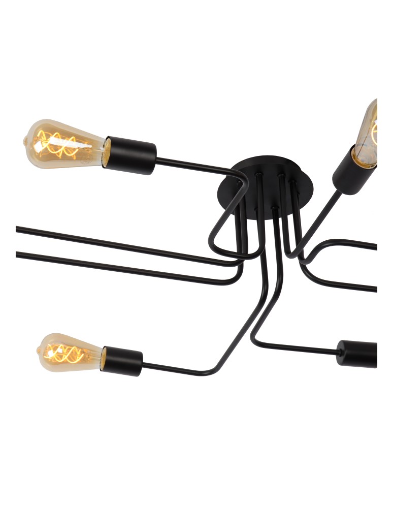Lucide LESTER Plafon Light 8xE27 150/80/20cm Czarny 21112/08/30