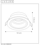 Lampy podtynkowe - oczka - Lucide EMBED Downlight Round GU10 9c 22958/01/30 - produkt 5